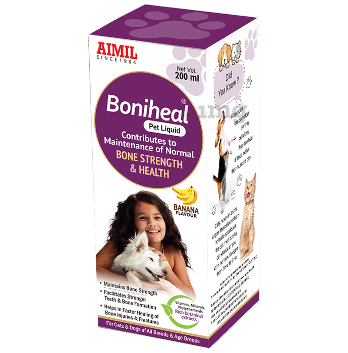 Aimil Boniheal Pet Liquid for Bone Strength & Health for Dogs & Cats Banana