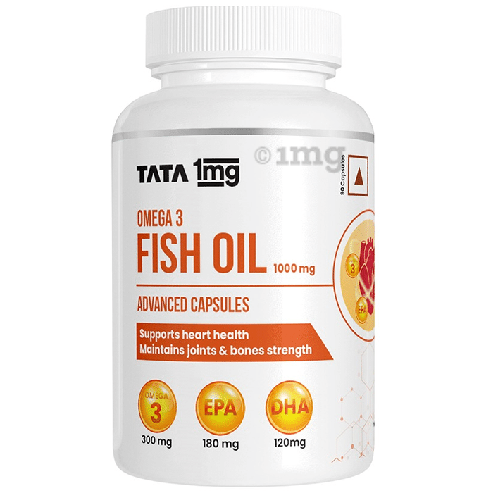 Tata 1mg Fish Oil Capsules | For Heart & Bone Health | Nutritional Supplement