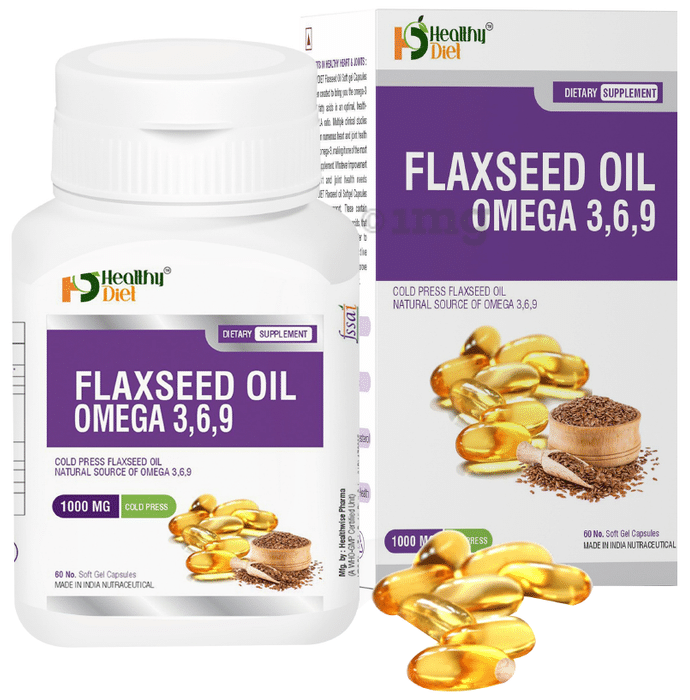 Healthy Diet Flaxseed Oil Omega 3,6,9 1000mg Soft Gel Capsule