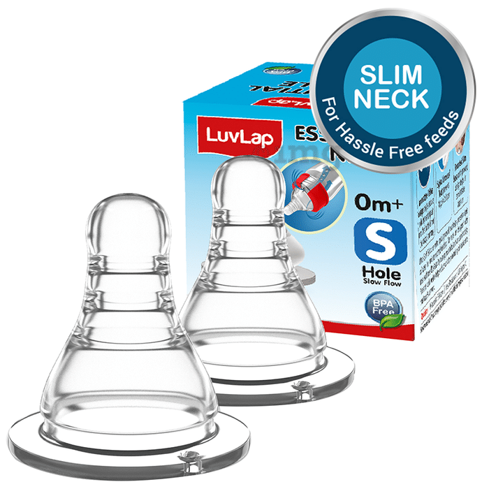LuvLap Essential Nipple for Slim Neck Small Slow Flow