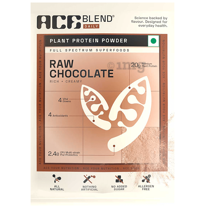 Ace Blend Daily 20g Vegan Plant Protein Powder & Superfoods Raw Chocolate