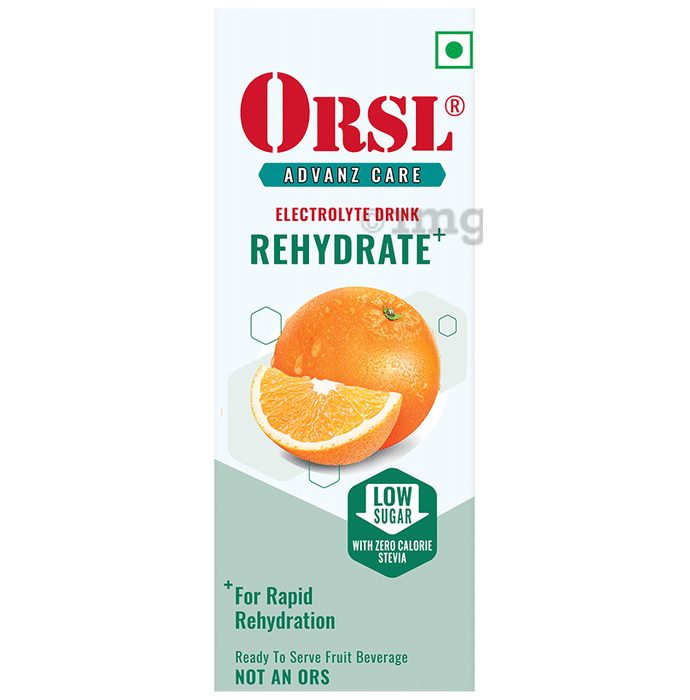 ORSL Rehydrate Drink with Electrolytes, Vitamin C & Stevia | Flavour Orange