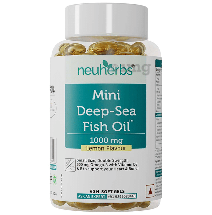 Neuherbs Mini Deep-Sea Fish Oil 1000mg  Softgel Lemon