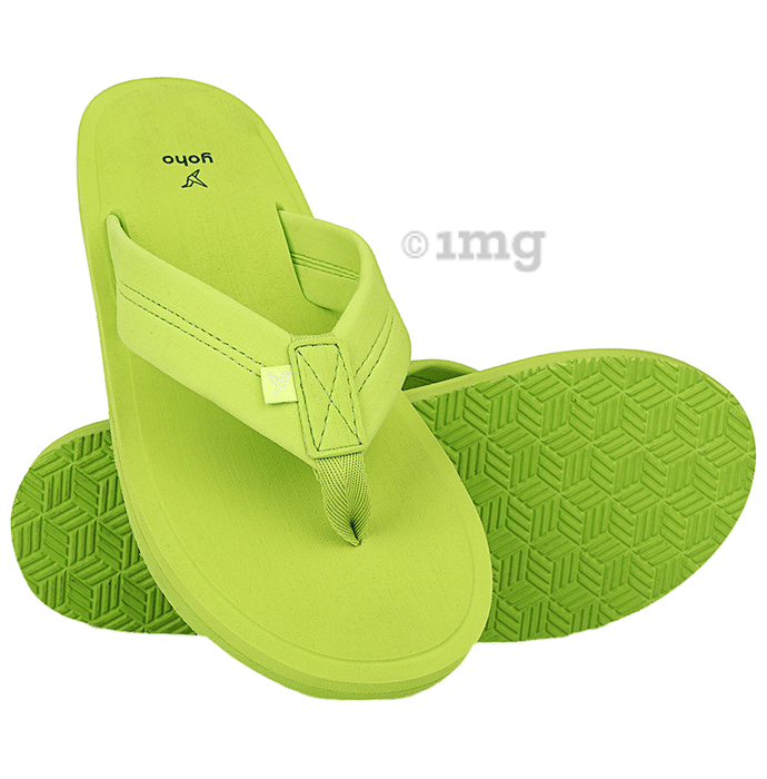Yoho Lifestyle Doctor Ortho Soft Comfortable and Stylish Flip Flop Slippers for Women Lemon Green 3