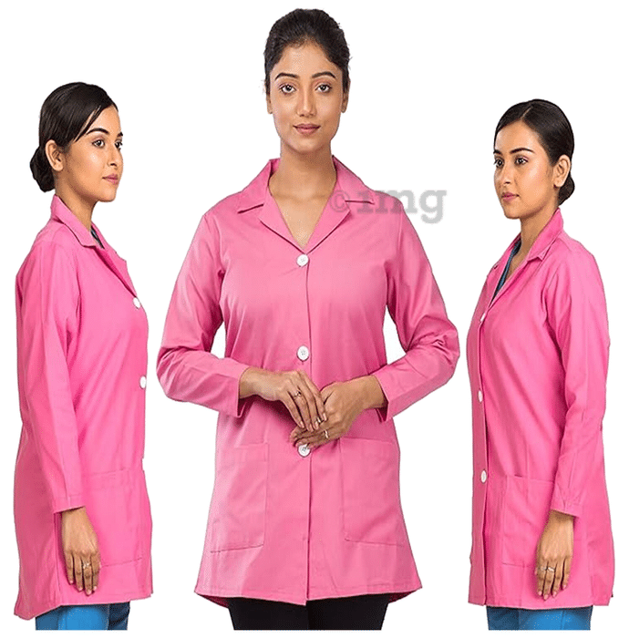 Agarwals Unisex Full Sleeves Lab Coat  for Hospitals & Healthcare Staff XL Pink