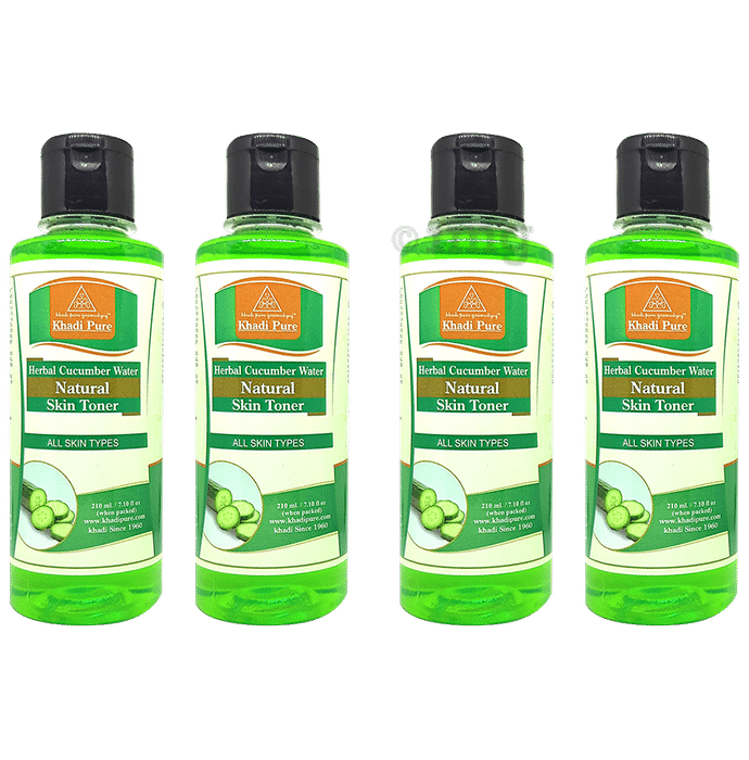 Khadi Pure Herbal Cucumber Water Natural Skin Toner (210ml Each)