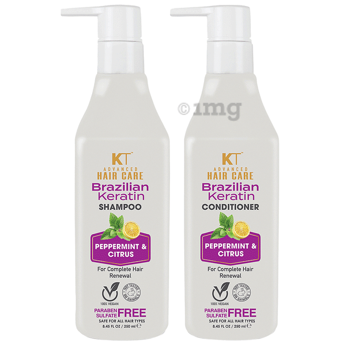 KT Advanced Combo Pack of Brazilian Keratin Shampoo & Conditioner (250ml Each)