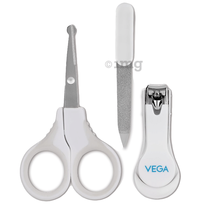 Vega VBGA3-07 Baby & Mom Nail Scissors, Clipper & Filer Set| BPA Free | Nail Kit for Babies - Groom Tiny Nails and Fingers |Suitable for 0+ Month Babies