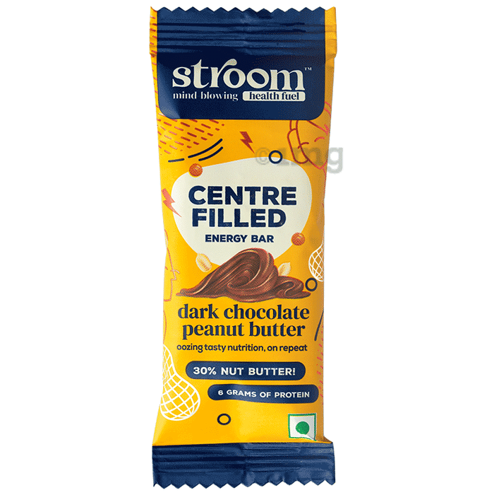 Stroom Centre Filled Energy Bar Dark Chocolate Peanut Butter