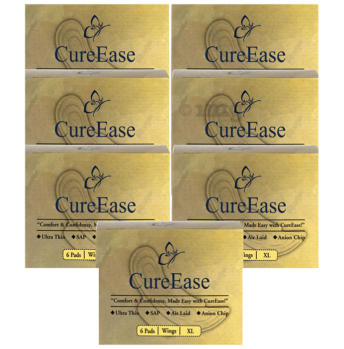 CureEase Ultra Thin Sanitary Pads with Anion Chip (6 Each) XL