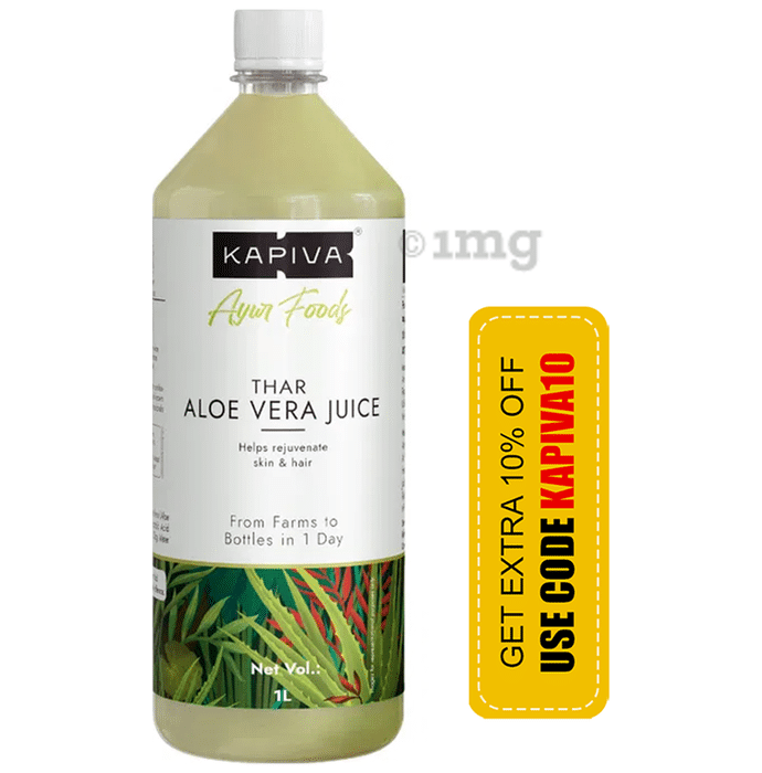 Kapiva Thar Aloe Vera Juice (with Pulp) | Rejuvenates Skin & Hair | No Added Sugar