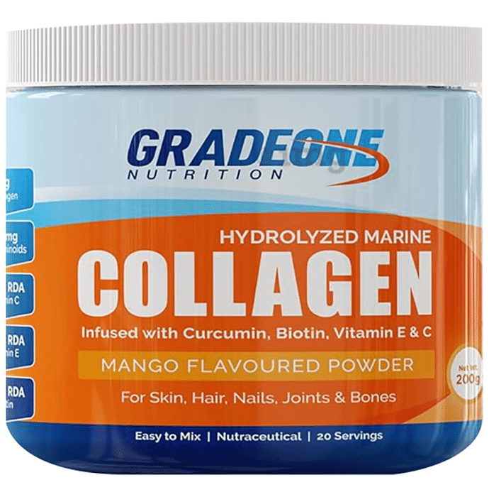 Gradeone Nutrition Hydrolyzed Marine Collagen Powder (200gm Each) Mango