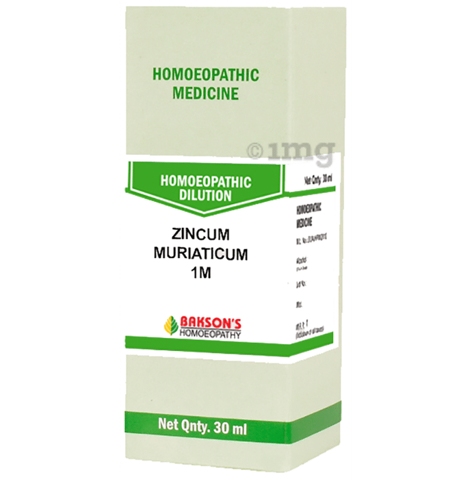 Bakson's Homeopathy Zincum Muriaticum Dilution 1M