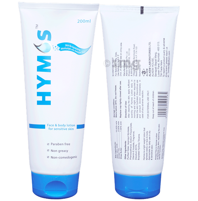 Hymos Face & Body Lotion for Sensitive Skin | Non-Greasy, Non-Comedogenic & Paraben-Free