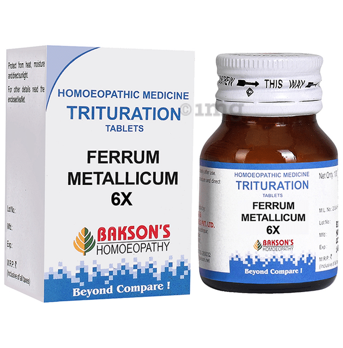 Bakson's Homeopathy Ferrum Metallicum Trituration Tablet 6X