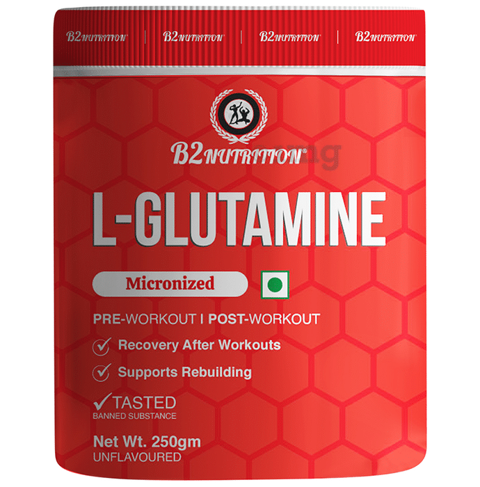 B2 Nutrition L-Glutamine Micronized Powder (250gm Each) Unflavored
