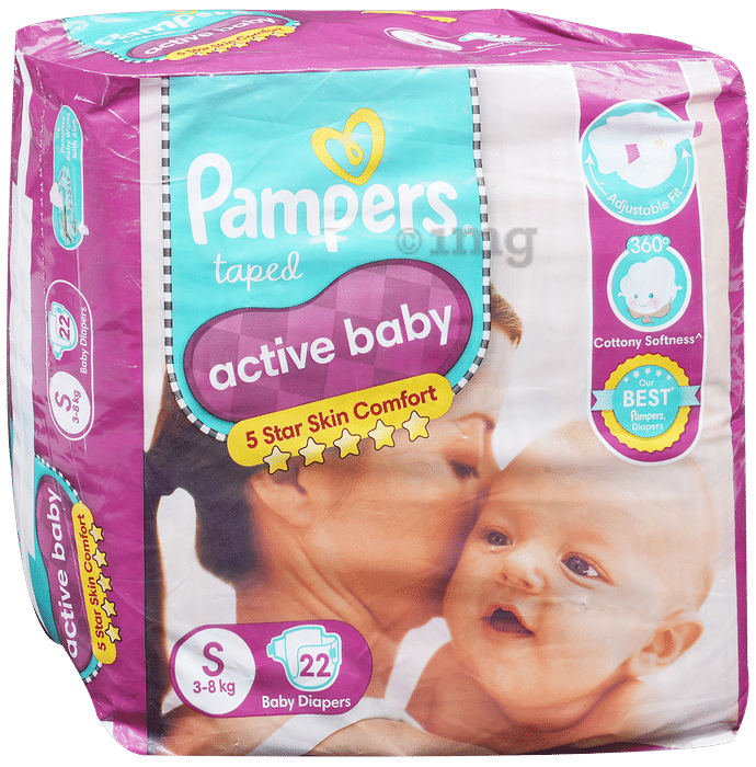 Pampers Active Baby with Comfortable Fit | Size Diaper Small