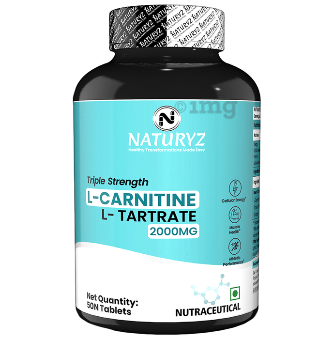 Naturyz Triple Strength L-Carnitine L-Tartrate 2000Mg Tablet for Energy, Endurance, Performance & Recovery