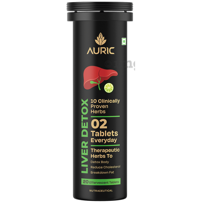 Auric Liver Detox Effervescent Tablet with No Added Sugar | Gluten-Free