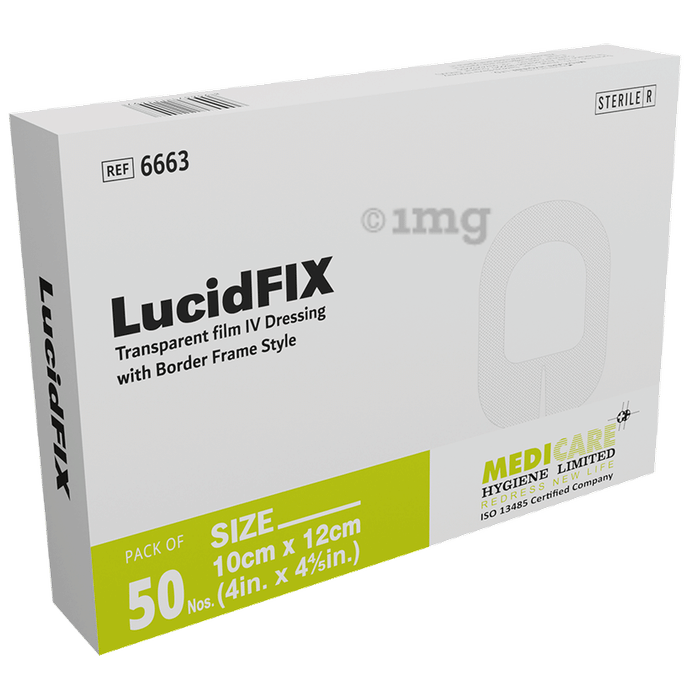 Medica Lucidfix Trasparent Film IV Dressing with Border 10cm x 12cm