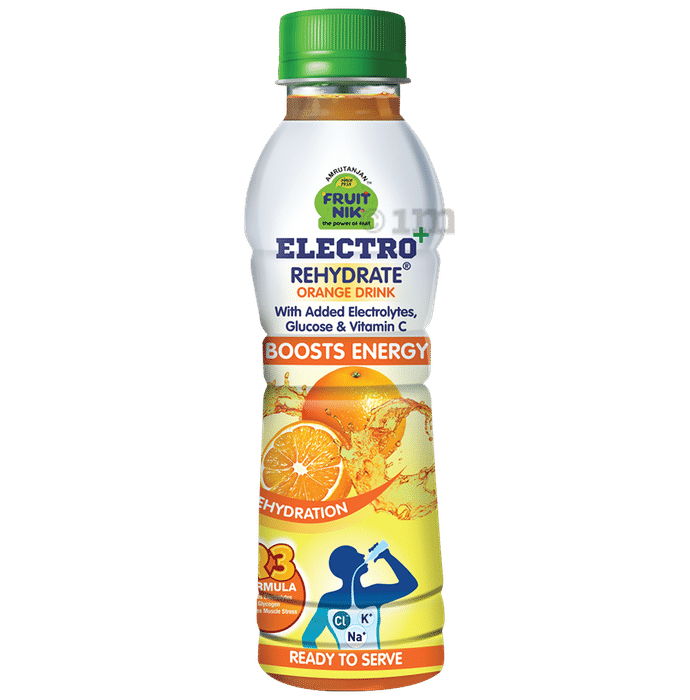 Amrutanjan Fruit Nik Electro+ Rehydrate Orange Drink