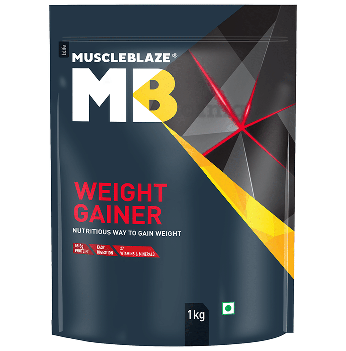 MuscleBlaze Weight Gainer | With Added Digezyme for Muscle Mass | Flavour Kesar Pista Badam
