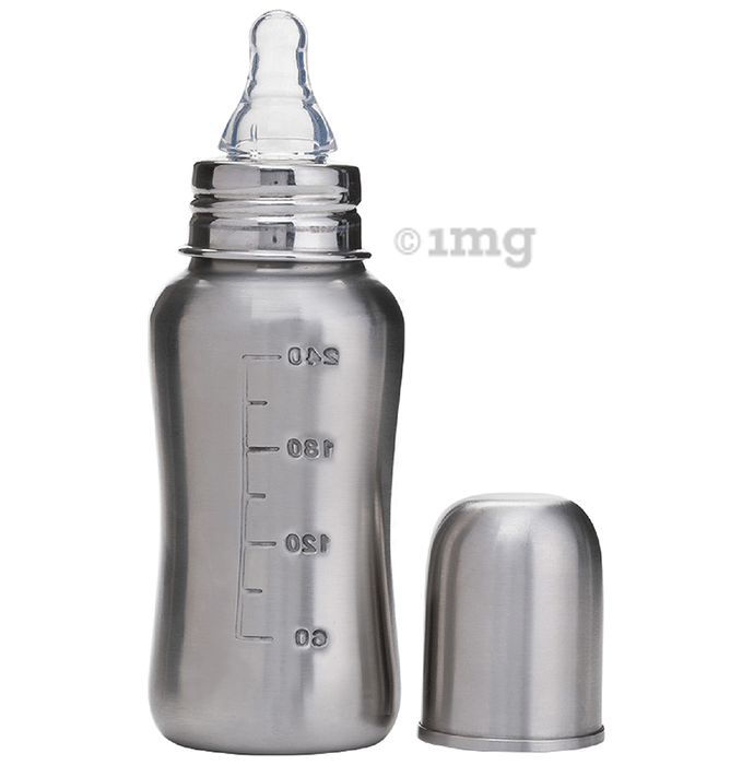 Vega Baby & Mom 4+ Month Baby Steel Feeding Bottle Regular Neck