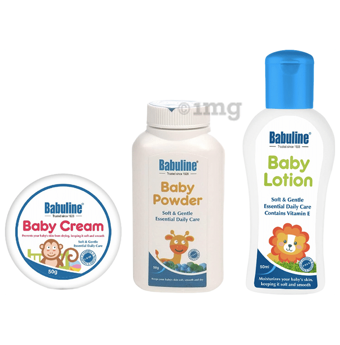Babuline Complete Baby Care Kit (Powder 50gm, Lotion 50gm, Cream 50gm)