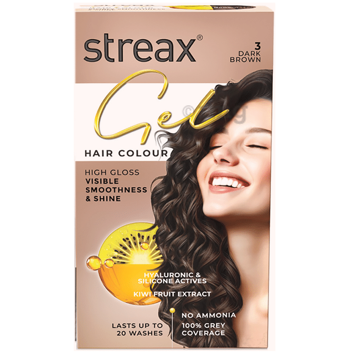 Streax Gel Hair Colour 3 Dark Brown