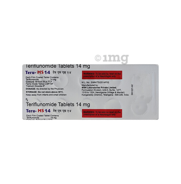 Teru Ms 14mg Tablet View Uses Side Effects Price And Substitutes 1mg