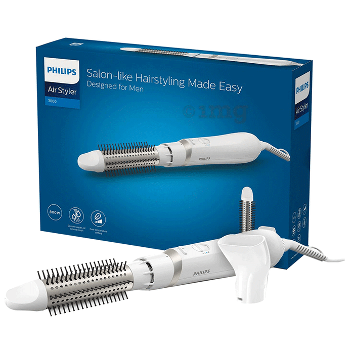 Philips BHA301/10 Men'S Air Styler For Salon-Like Hairstyling White