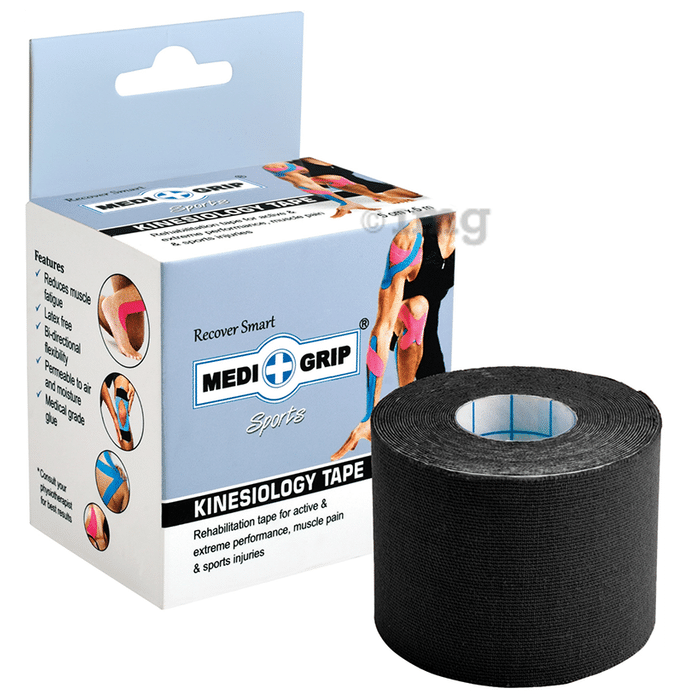 Medigrip Sports Kinesiology Tape 5cm x 5m Black