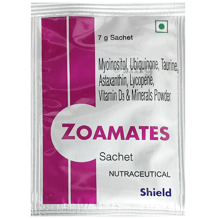 Zoamates Powder with Ubiquinone, Myoinositol, Lycopene, Vitamin D3 & Minerals