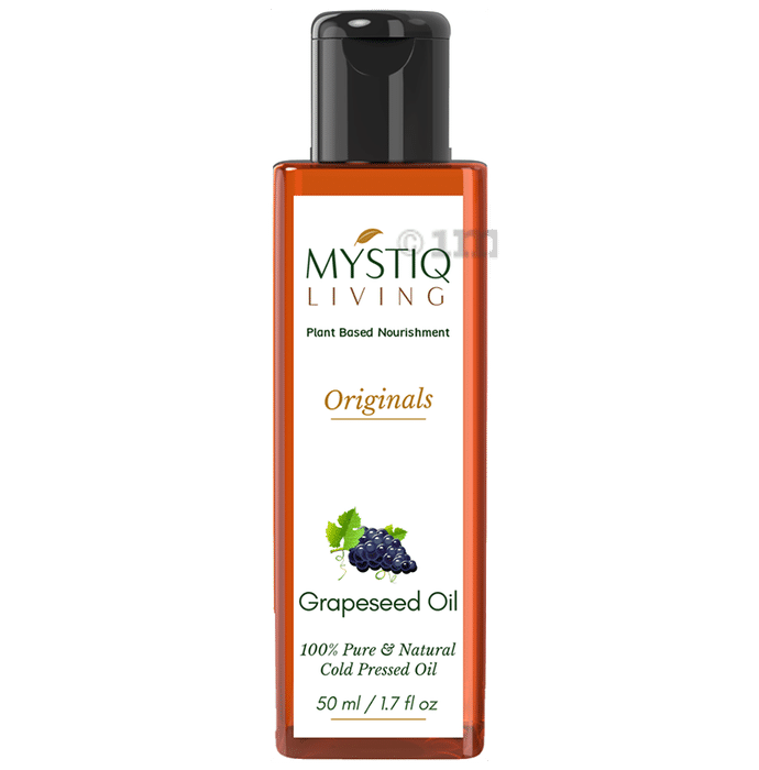 Mystiq Living Grapeseed for Hair, Face and Skin | Cold Pressed, 100% Pure and Natural Oil