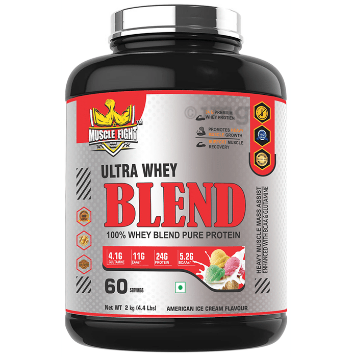 Muscle Fight Ultra whey Blend  Powder American Ice Cream