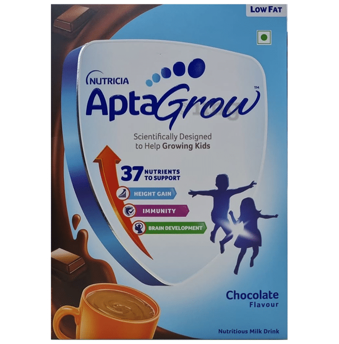 AptaGrow for Kids 3+ Years | With Vitamins, Minerals & Vital Nutrients | Supports Growth, Immunity & Brain Development | Flavour Chocolate | Nutritional Support