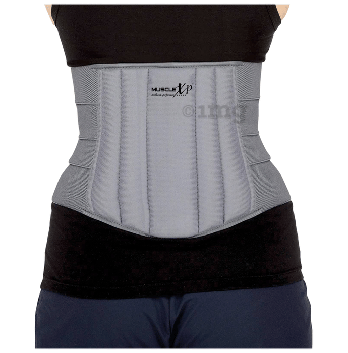 MuscleXP Dr Fitness+ Lumbo Sacral Belt With Cushioning & Semi-Flexible, Splints For Men & Women XL