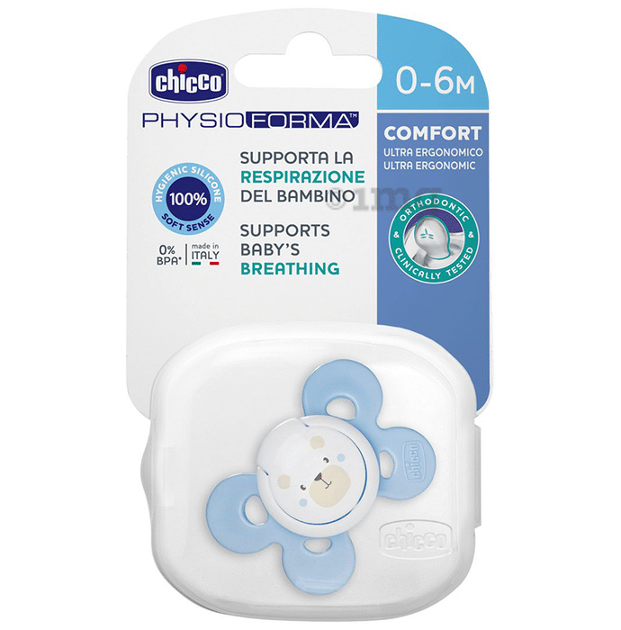 Chicco Physio Comfort Silicone 0 to 6 Months Soother Blue