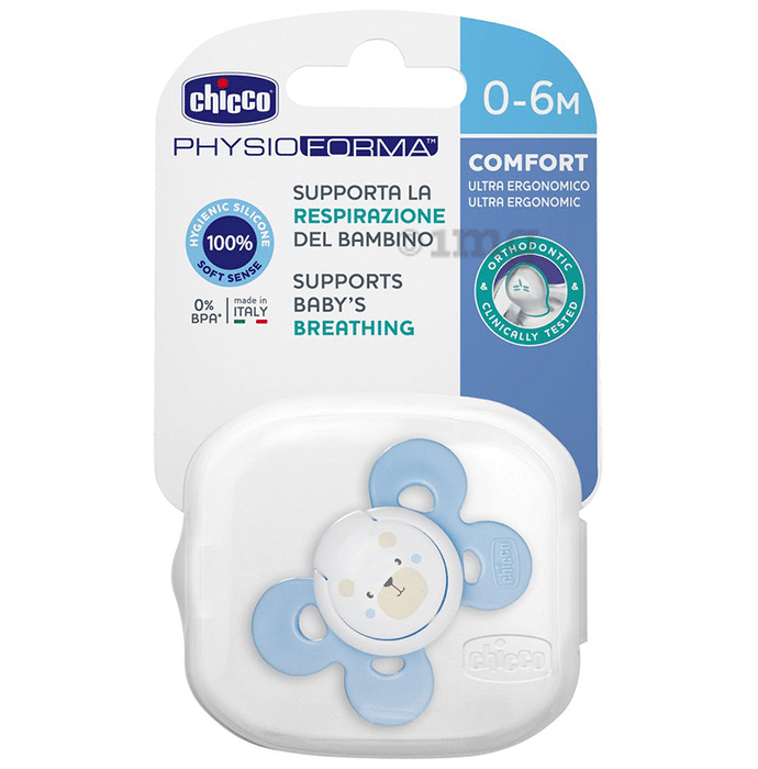 Chicco Physio Comfort Silicone 0 to 6 Months Soother Blue