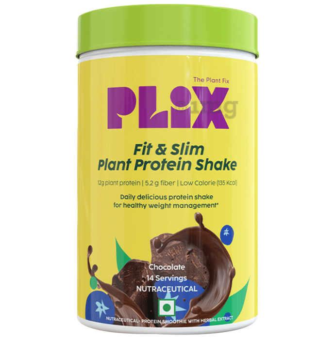 Plix Fit & Slim Smoothie | Plant Protein Shake for Weight Management | Flavour Powder Chocolate