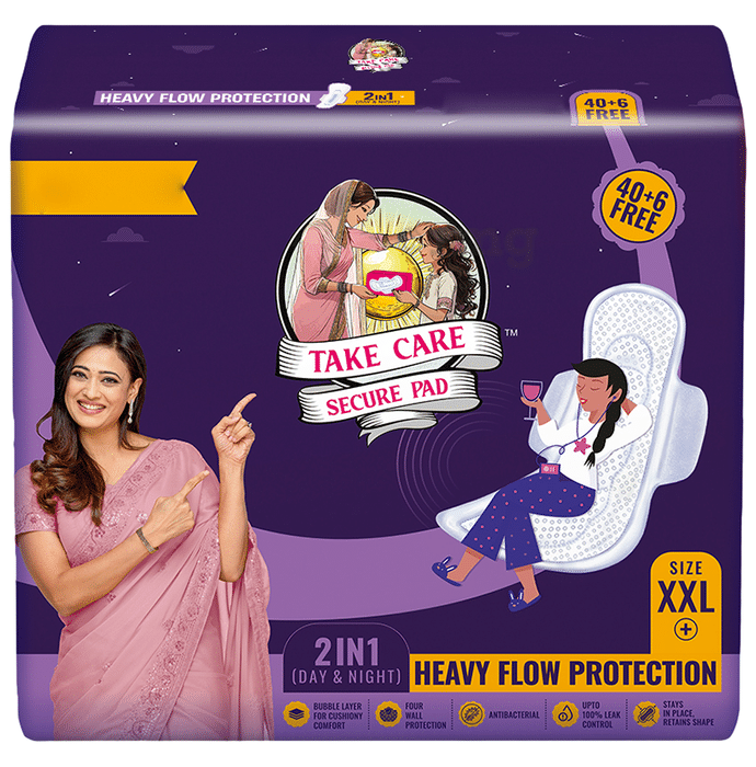 Heavy Flow Protection Secure Sanitary Pads (46 Each)