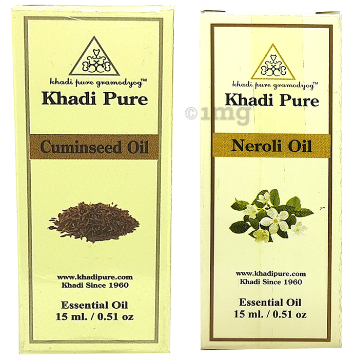 Khadi Pure Combo Pack of Cuminseed Oil & Neroli Oil (15ml Each)