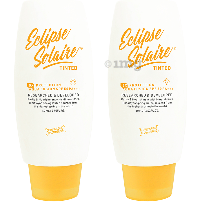 Eclipse Solaire Tinted 5x Protection Aqua Fusion Cream (60ml Each) SPF 50 PA+++