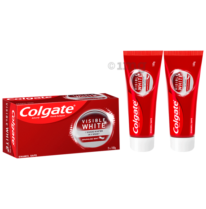 Colgate Visible White Anticavity Toothpaste (100gm Each)