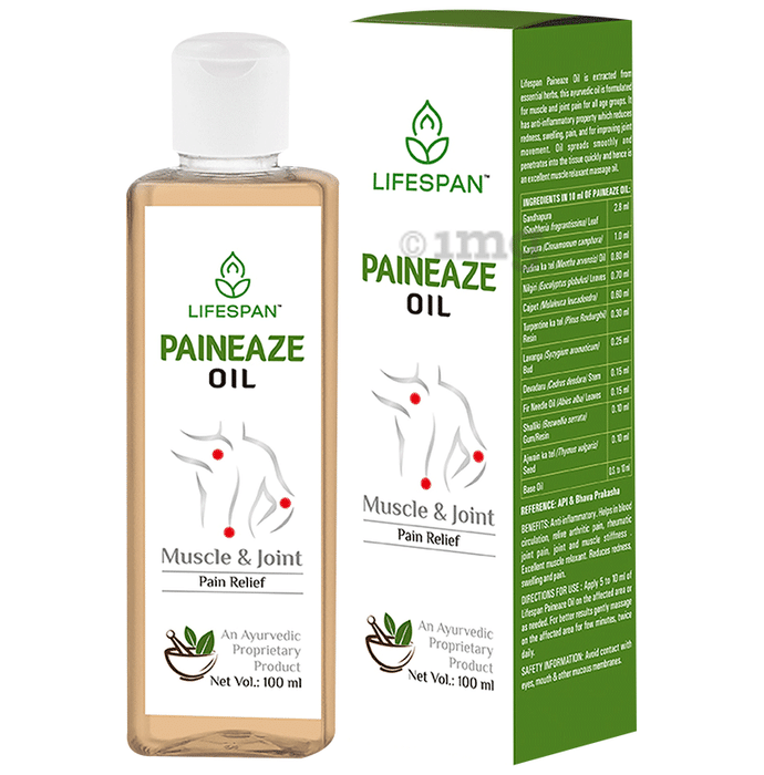 Lifespan Paineaze Oil | Ayurvedic Pain Relief Oil for Joint, Back, Knee, Shoulder & Muscle Pain