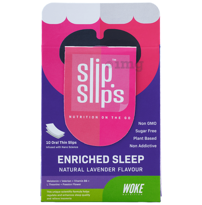 Slip Slip's Enriched Sleep 5mg Melatonin Sleep Oral Strip Supports Deep Relaxing Natural Lavender