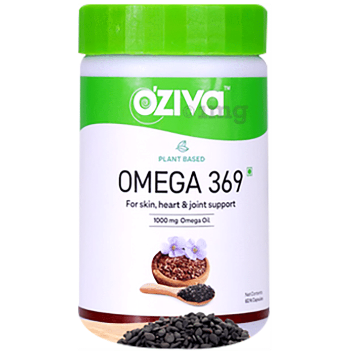 Oziva Plant Based Omega 3 6 9 Capsule for Skin, Heart & Joint Health