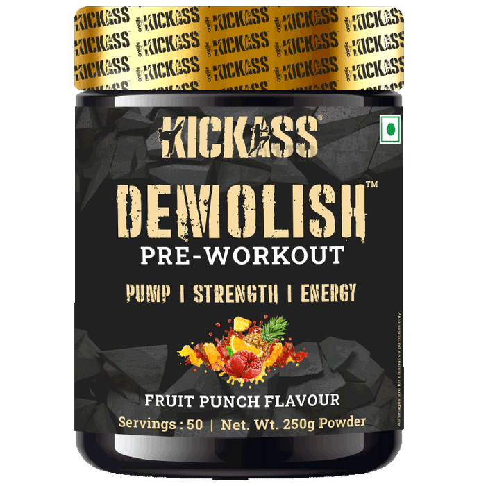 Kickass Demolish Pre-Workout Powder Fruit Punch