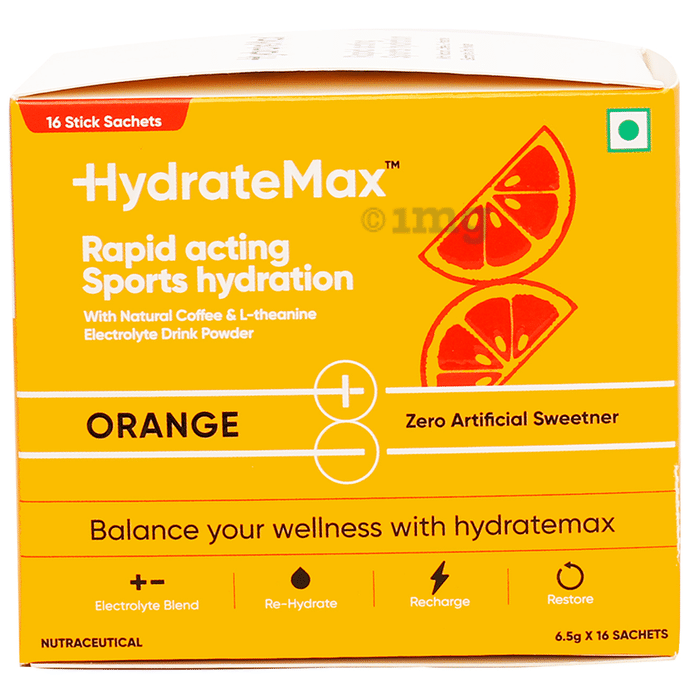 Hydratemax Rapid Acting Sports Hydration Sachet (16 Each) Orange