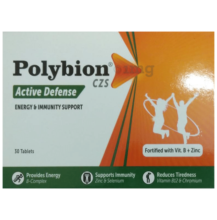 Polybion CZS Active Defense with Vitamin B12 & Zinc | For Energy & Immunity | Tablet